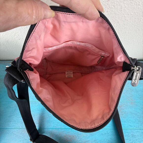 LeSportSac Crossbody "Wonderland" Print Limited Edition Black - Picture 4 of 6